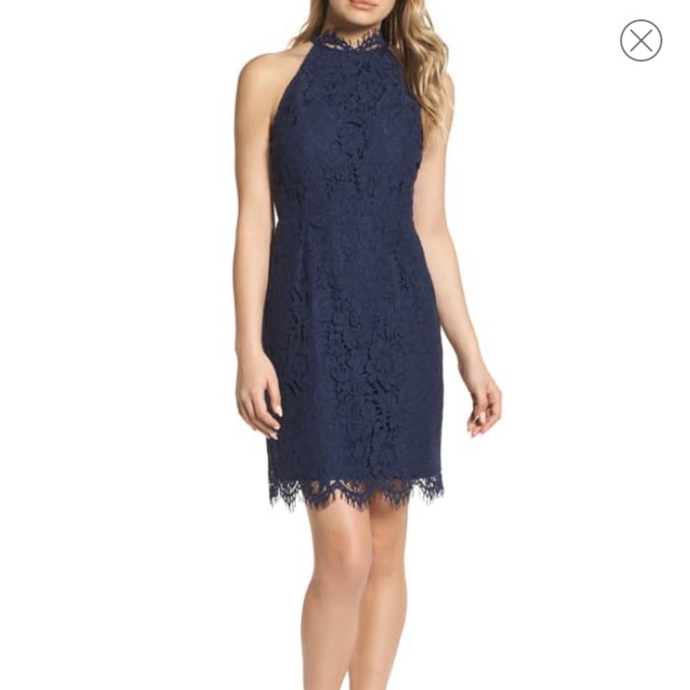 BB Dakota Cara high neck lace dress